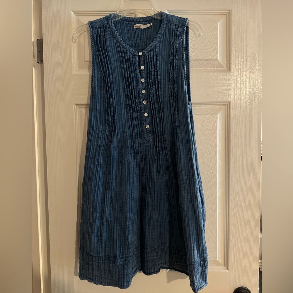 Faherty Organic Cotton Sleeveless Tunic Shirt